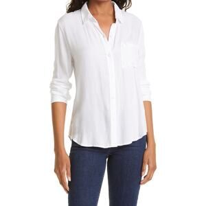 Rails 'Hunter' White Rayon Button-Up Shirt Size L